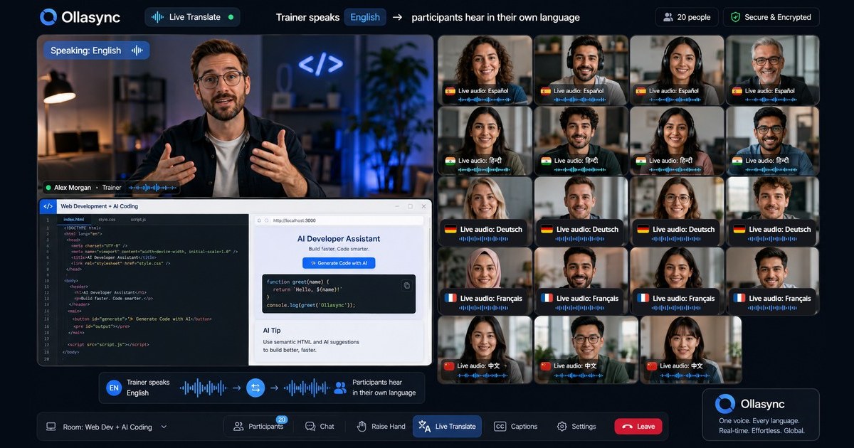 How live voice translation works in an online class